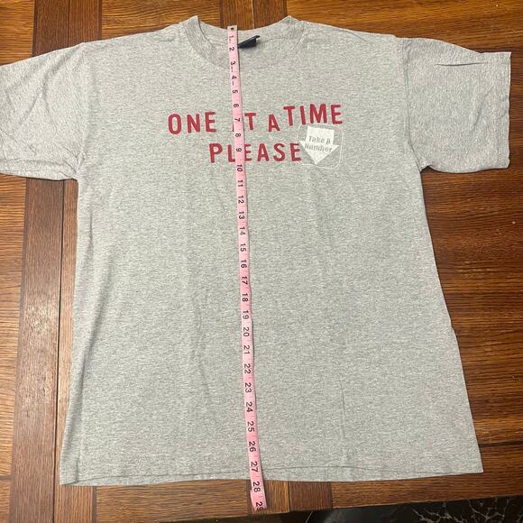 Aéropostale Vintage Large "ONE AT A TIME PLEASE" Dating T-Shirt Gray Y2K - Picture 5 of 7